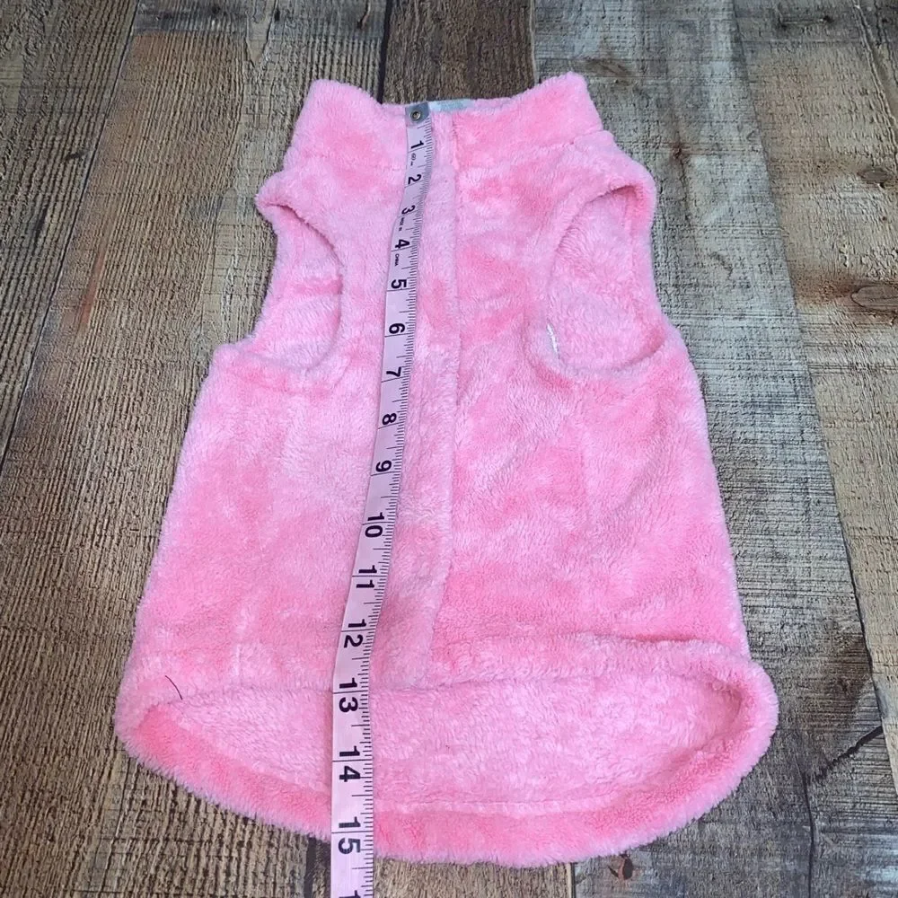 Fuzzy pet dog sweater jacket pink sequin‎ peace sign large